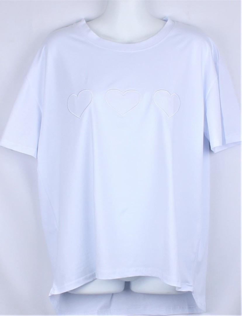 Alice & Lily embroidered T- Shirt hearts white STYLE : AL/TS-HEA/WHT image 0